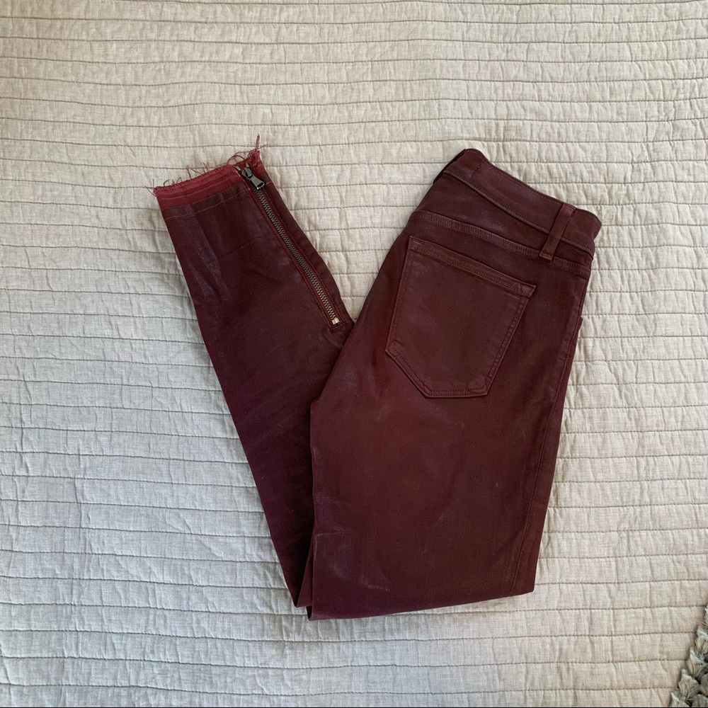 burgundy j brand jeans